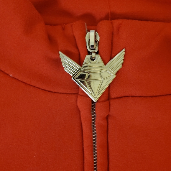 JEWEL HOUSE | Women's (Juniors) red with rainbow checkered stripe track suit. - Picture 6 of 10